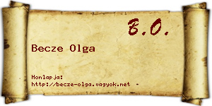 Becze Olga névjegykártya